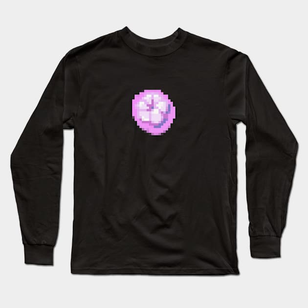 Mangosteen Pixel art, Cute Mangosteen fruit, Thai fruit Long Sleeve T-Shirt by Tapood